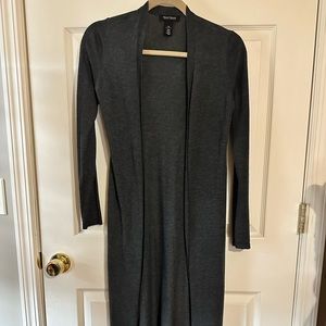 White House Black Market full length charcoal grey duster